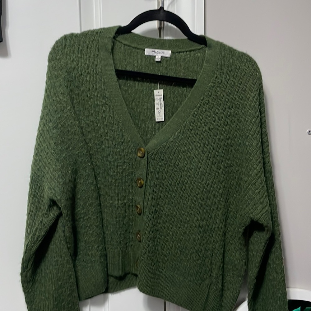 Madewell forest green cropped sweater!  Brand new with tags.